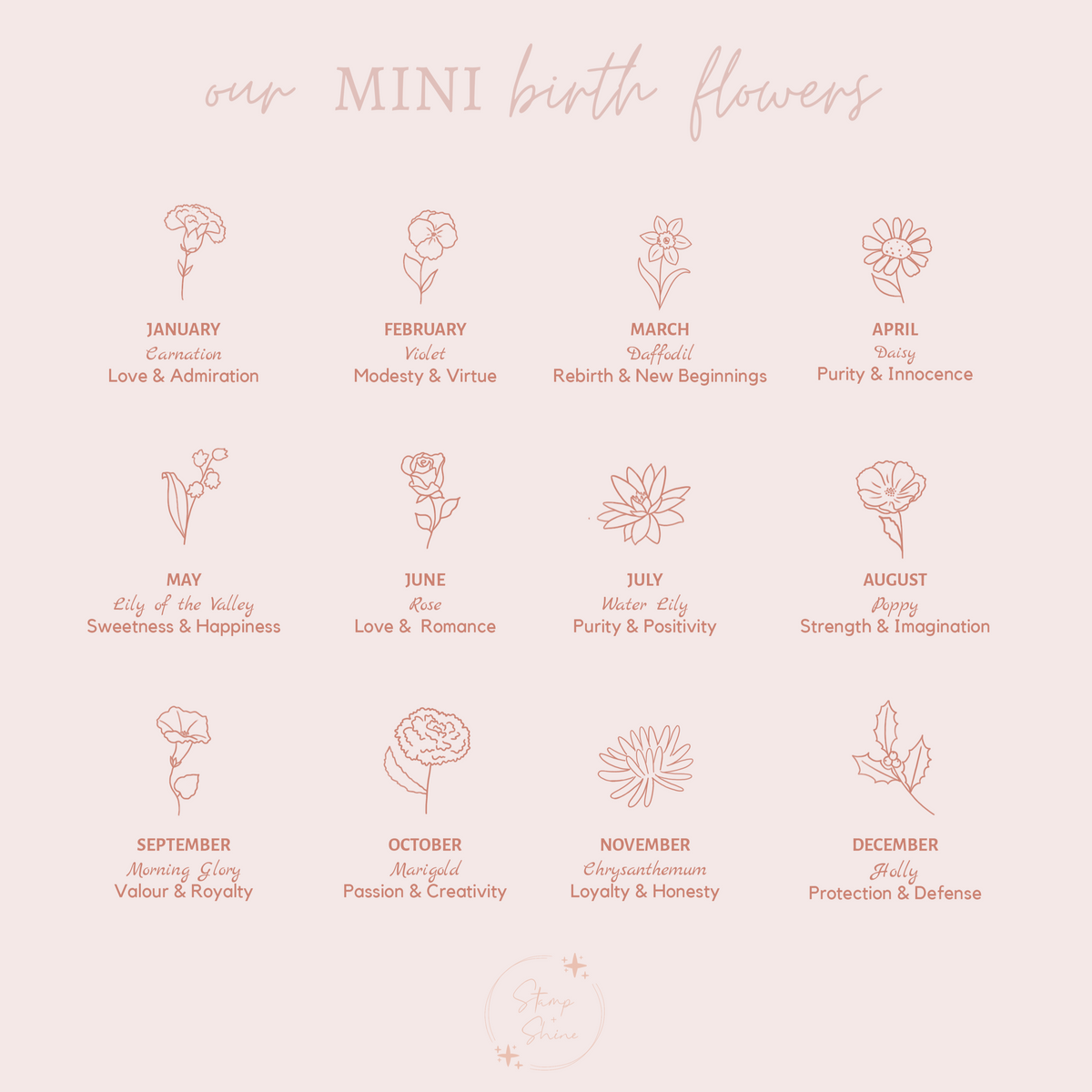 Mini Birth Flower Kids Necklace - Mini Disc