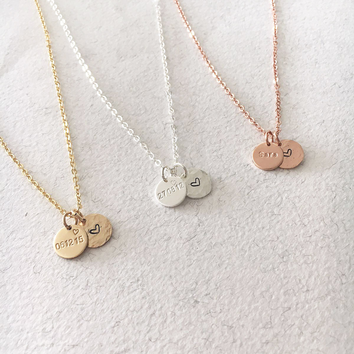 Date sales disc necklace