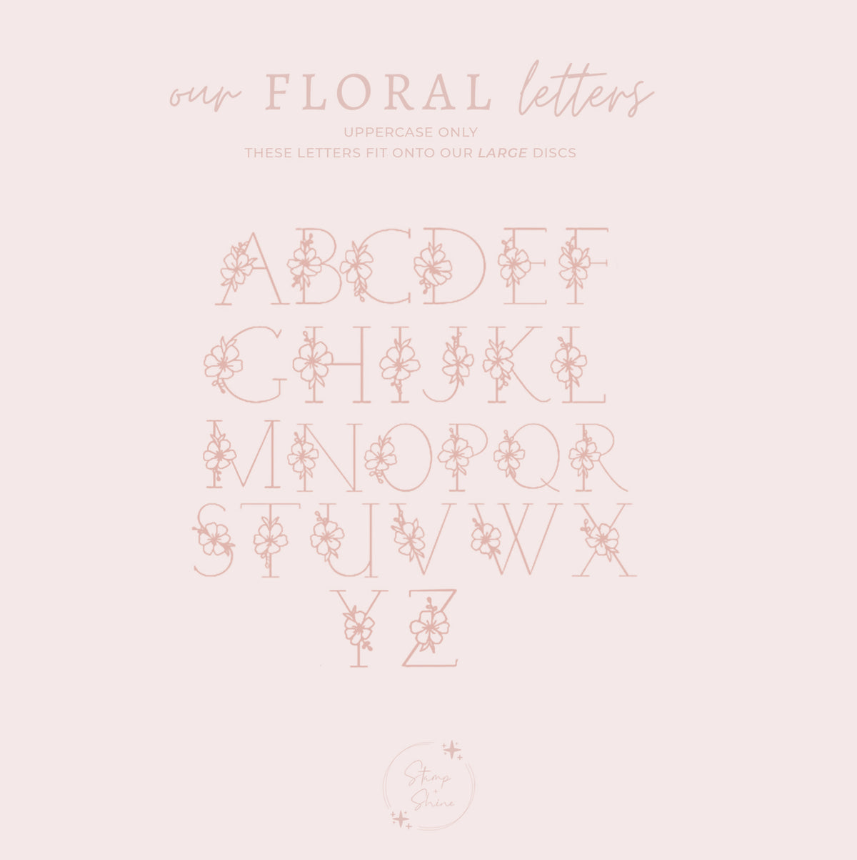 Floral Initial Necklace - Large Disc