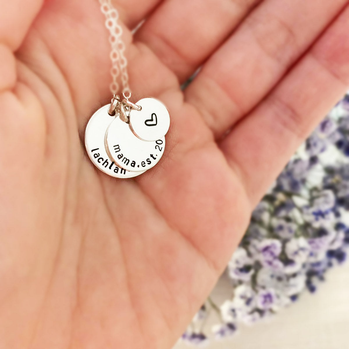 Triple Stacked Mama Discs Necklace - Mini, Midi, Large Disc - Ekalake Handmade Jewellery