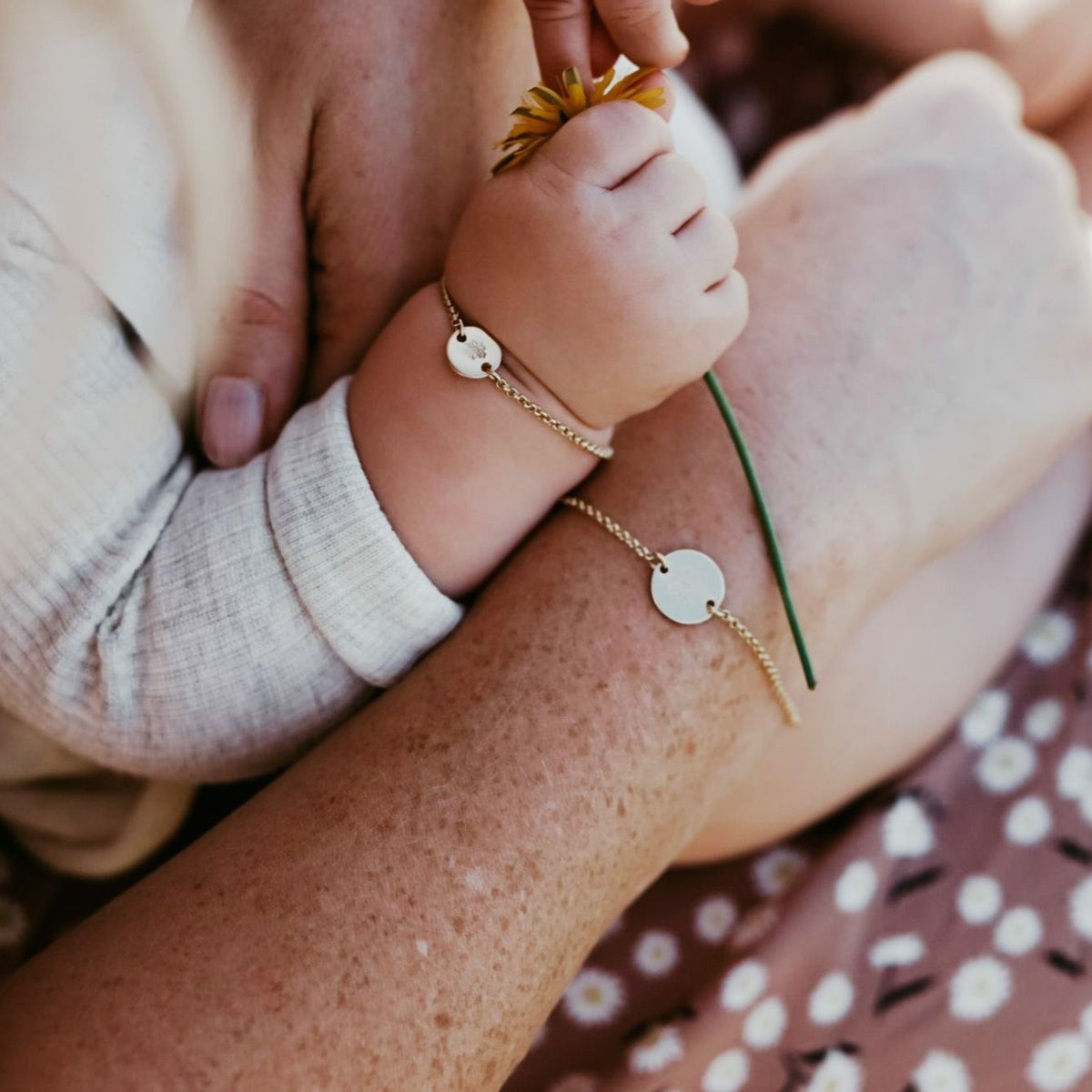 Single Birth Flower Bracelets - Matching Mama + Mini