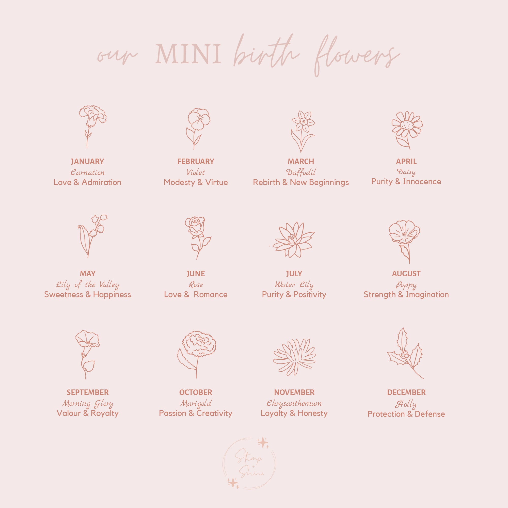 Add a Midi Disc - Mini Birth Flower & Name